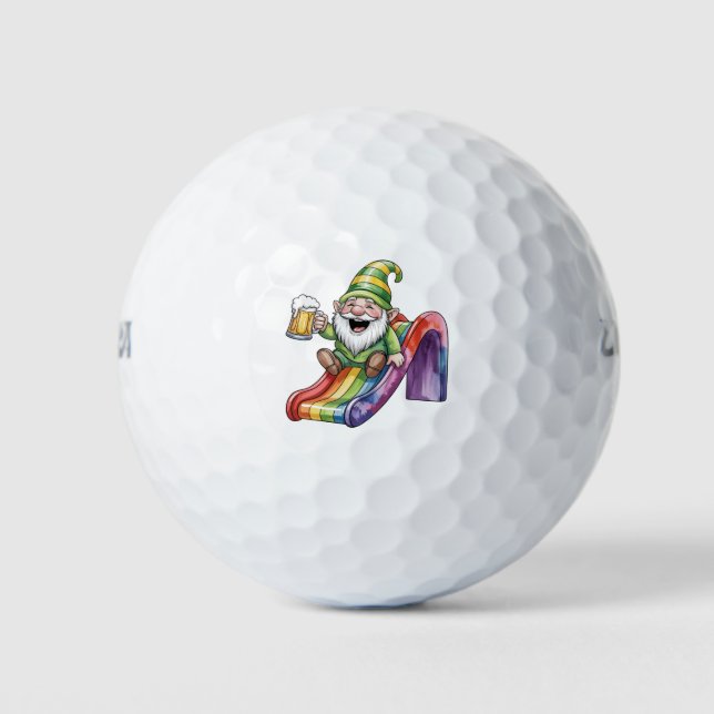 Feiertags-Golfbälle - St. Patrick's Regenbogenruts Golfball (Vorderseite)