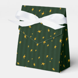 Feiertags-Grün-Gelb-Stern-Streifen-Weihnachten Geschenkschachtel