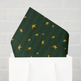 Feiertags-Grün-Gelb-Stern-Streifen-Weihnachten Seidenpapier