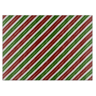 Feiertags-Grün, Rot und Goldfolie Weihnachtsstreif Schneidebrett