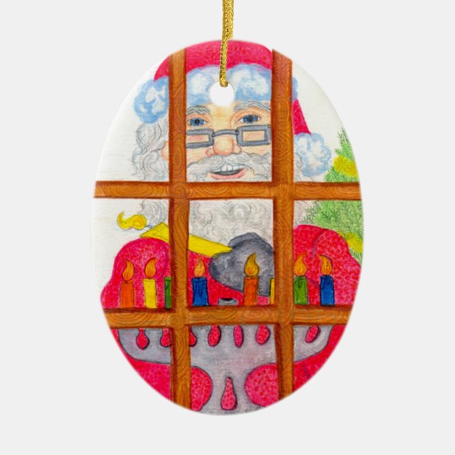 Feiertags-Grüße Keramik Ornament (Vorne)