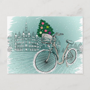 Feiertags-Grußkarte mit Feiertagsbaum Feiertagspostkarte