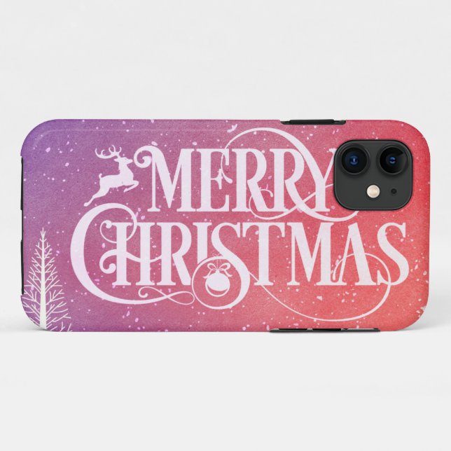 Feiertags-Hirsch-Landschaft Case-Mate iPhone Hülle (Rückseite (Horizontal))