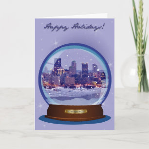 Feiertags-Karte Pittsburghs Snowglobe Feiertagskarte