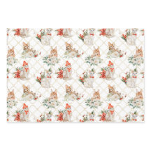 Feiertags-Katzen Gold Geometrisch Florale Ornament