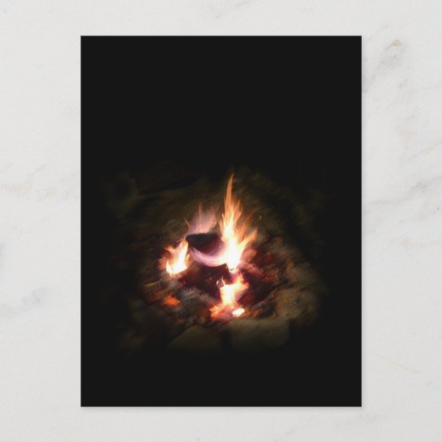 Feiertags-Lagerfeuer-Foto-Postkarte Feiertagspostkarte (Vorderseite)