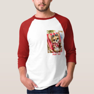Feiertags-Männchen Chihuahua Strandentspannung (Ro T-Shirt