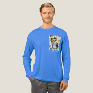 Feiertags-Männlicher Chihuahua Strand Entspannung Tri-Blend Shirt