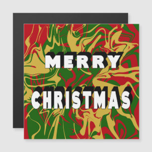 Feiertags-Marmor Rot Grün Gold Frohe Weihnachten  Magnetkarte