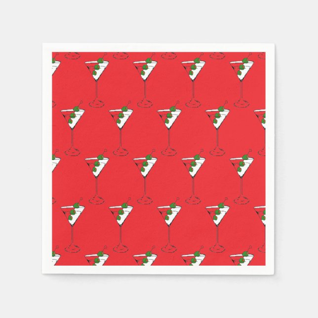 Feiertags-Martini-Glas-Servietten  Serviette (Vorderseite)
