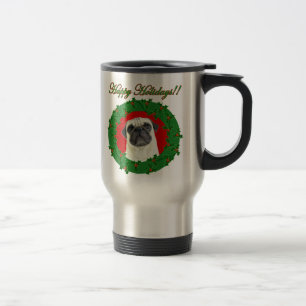 Feiertags-Mops-Reise-Tasse Reisebecher