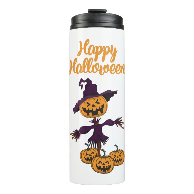 Feiertags-Nilpferd Halloween Hexe Nilpferd Thermosbecher (Vorderseite)