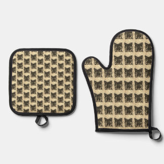 Feiertags-Ofenhandschuh und Topflappen Ofenhandschuh & Topflappen-Set