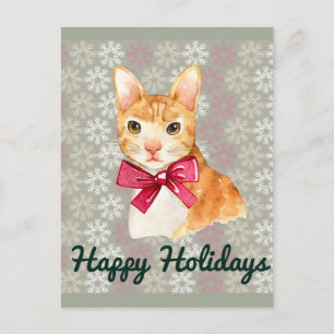 Feiertags Orange Tabby Feiertagspostkarte