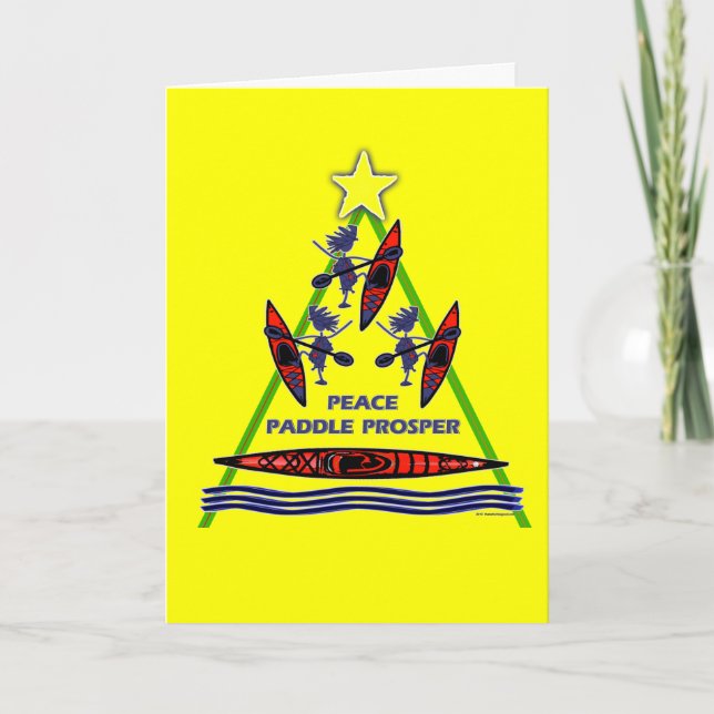 Feiertags-Paddel-Kajak-Kanu-Entwurf Feiertagskarte (Vorderseite)