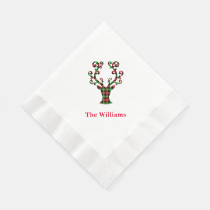 Feiertags-Papier-Servietten-Karo-Hirsch Serviette