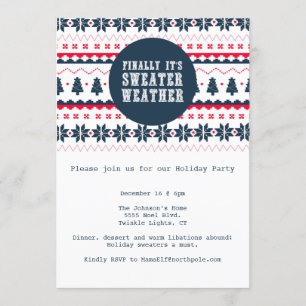 Feiertags-Party Einladung des Strickjacke-Wetter-