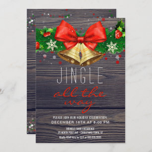 Feiertags-Party-Klingel-vollständig Gold Bell Einladung