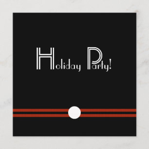 Feiertags Party Retro Einladung in Schwarz und Wei