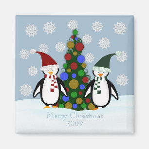 Feiertags-Pinguin-Familien-Weihnachtsmagnet Magnet