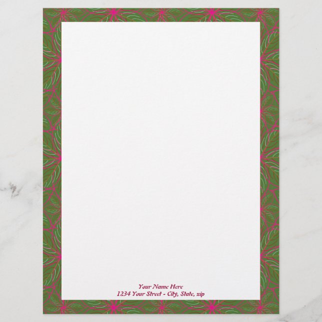 Feiertags-Poinsettia-Muster Briefkopf (Vorderseite)