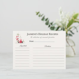 Feiertags-Rezeptkarte – Personalisiertes Winterflo Ankündigung