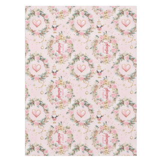 Feiertags-Rosa-Frohe-Nussknacker-Beaux-Kranz Tischdecke