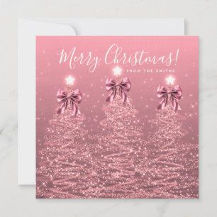 Feiertags-Rosa-Weihnachtsbäume-Gruß Feiertagskarte