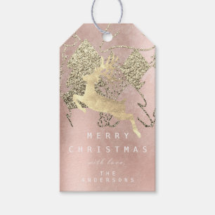 Feiertags-Rosen-Goldweihnachtsmetallren-Baum Geschenkanhänger