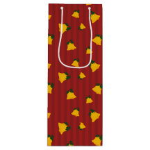 Feiertags-Rot-Gold-Streifen-Glocken Weihnachten