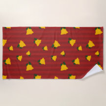 Feiertags-Rot-Gold-Streifen-Glocken Weihnachten