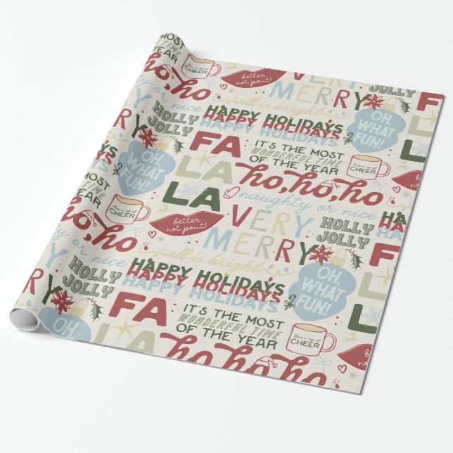 Feiertags-Schlagzeilen Geschenkpapier - Klassische (Ungerollt)