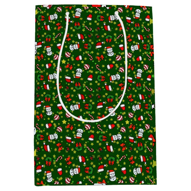 Feiertags-Schneemann Mittlere Geschenktüte (Vorderseite)