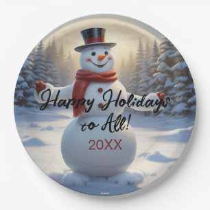 Feiertags-Schneemann-Papierplatten HAMbyWG Pappteller
