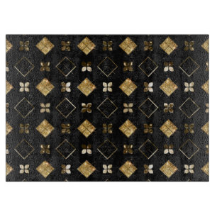 Feiertags Schwarz und Gold Metall Weihnachten Geom Schneidebrett