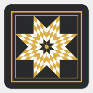 Feiertags-Schwarzes und Goldstern-Feier-Motiv Quadratischer Aufkleber