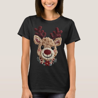 Feiertags-Spaß - Rotnasen-Rentier-Faux-Yarn T-Shirt