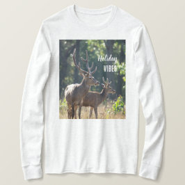 Feiertags-Stimmung Hirsche Langarm Oberteil T-Shirt