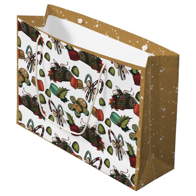Feiertags Süßigkeiten Große Geschenktüte (Vorderseite Schrägansicht)