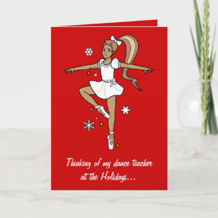 Feiertags-Tanz-Lehrer-Ballerina Feiertagskarte