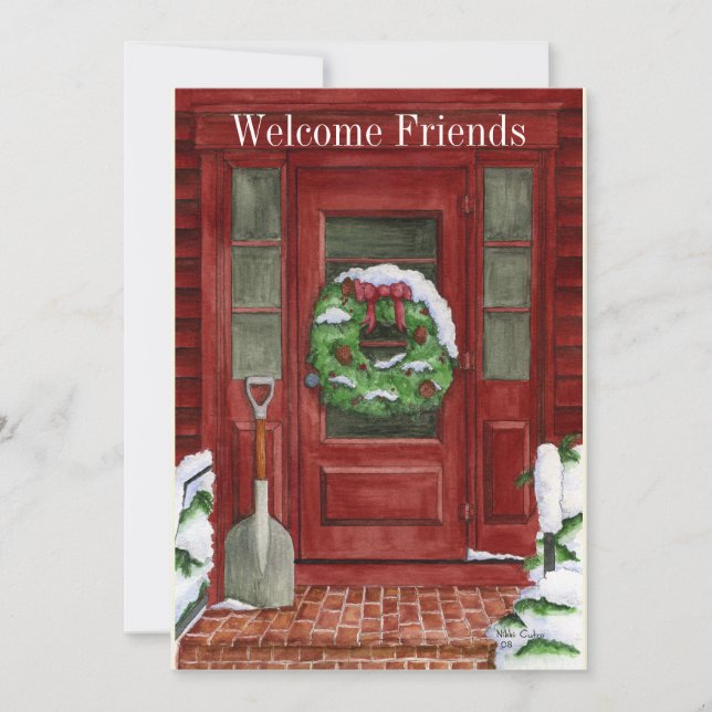 Feiertags-Tür-Party Einladung (Vorderseite)