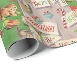 Feiertags-Verpackungspapiercollage der Kinder Geschenkpapier