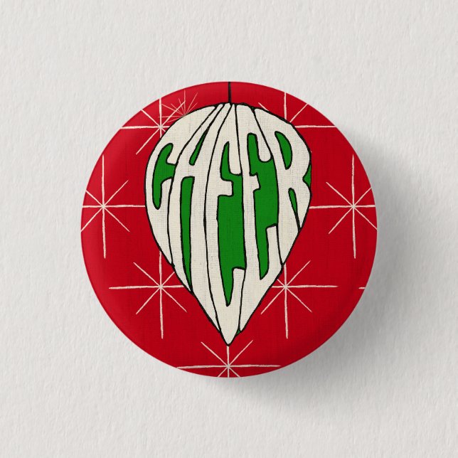 Feiertags-Verzierungs-Beifall Button (Vorderseite)