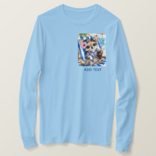 Feiertags weiblicher Chihuahua Strand Entspannung T-Shirt