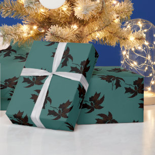 Feiertags-Weihnachten rustikale poinsettia braun t Geschenkpapier