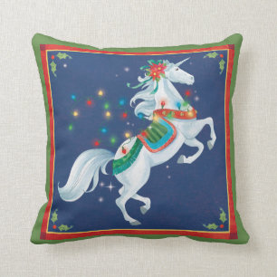 Feiertags-WeihnachtsEinhorn-Kissendekor Kissen