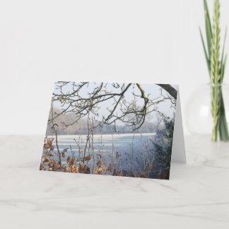 Feiertags-Weihnachtskarte - eisige Winter-Szene Feiertagskarte