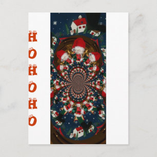 Feiertags-Wirbel: Retro-Weihnachts-Kunst-Schreibwa Postkarte