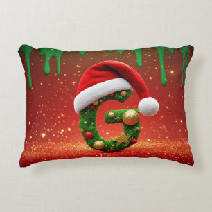 Feiertagsalphabet Buchstabe G Santa Hut 🎅 Dekokissen