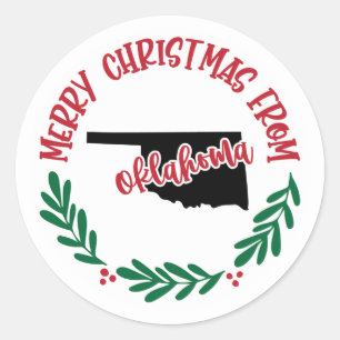Feiertagsaufkleber aus Oklahoma Runder Aufkleber